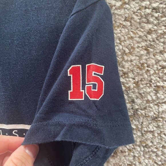 Speedo Shirt Womens Large Blue USA Swimming Kate Ziegler Cotton Casual Logo Crew - Picture 7 of 13